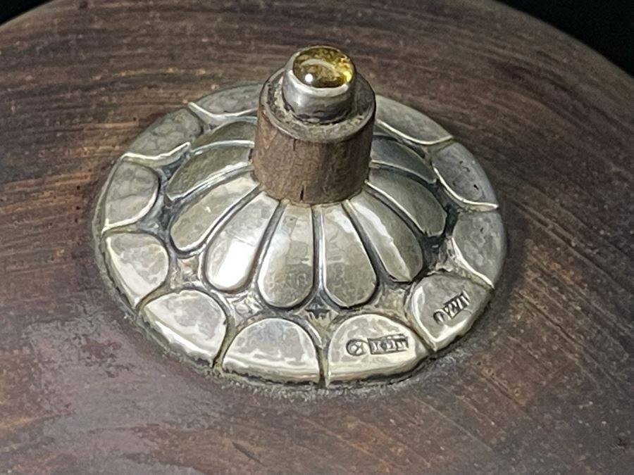 Antique 1800s Indian Colonial Trinket Box Sterling Silver And Rosewood 2.75 X 2 [Photo 6]