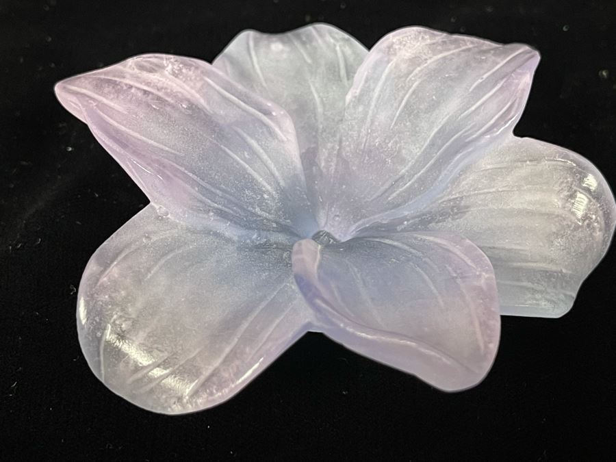 Signed Daum France Crystal Flower 4W [Photo 2]