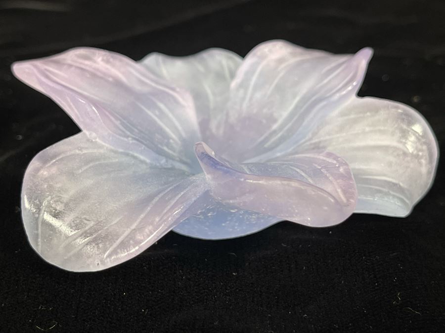 Signed Daum France Crystal Flower 4W [Photo 3]