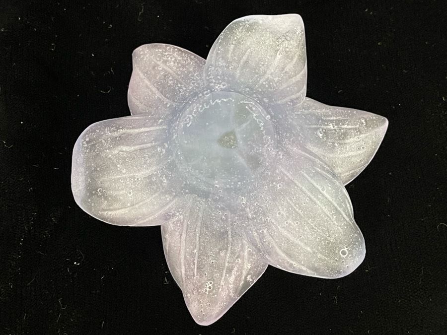 Signed Daum France Crystal Flower 4W [Photo 5]