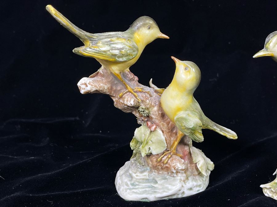 Pair Of Vintage A. Borsato Porcelain Bird Figurines (Antonio Borsato) 3.5H