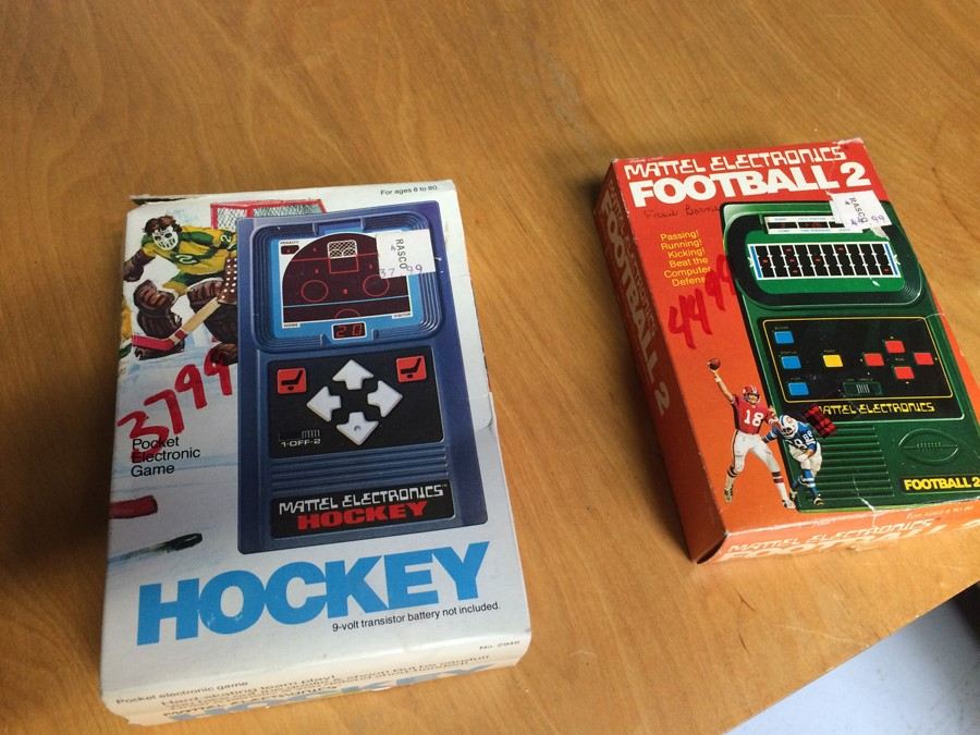 Mattel Electronics Football 2 and Hockey Handheld Vintage Electronic Games