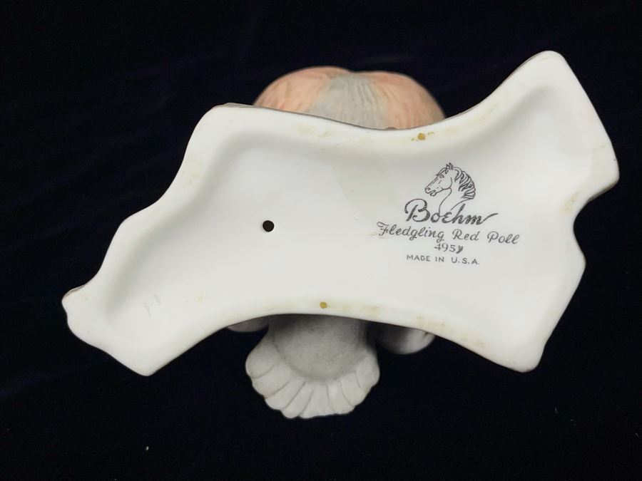 Boehm Porcelain Figurine Titled 'Fledgling Red Poll' 4H [Photo 5]