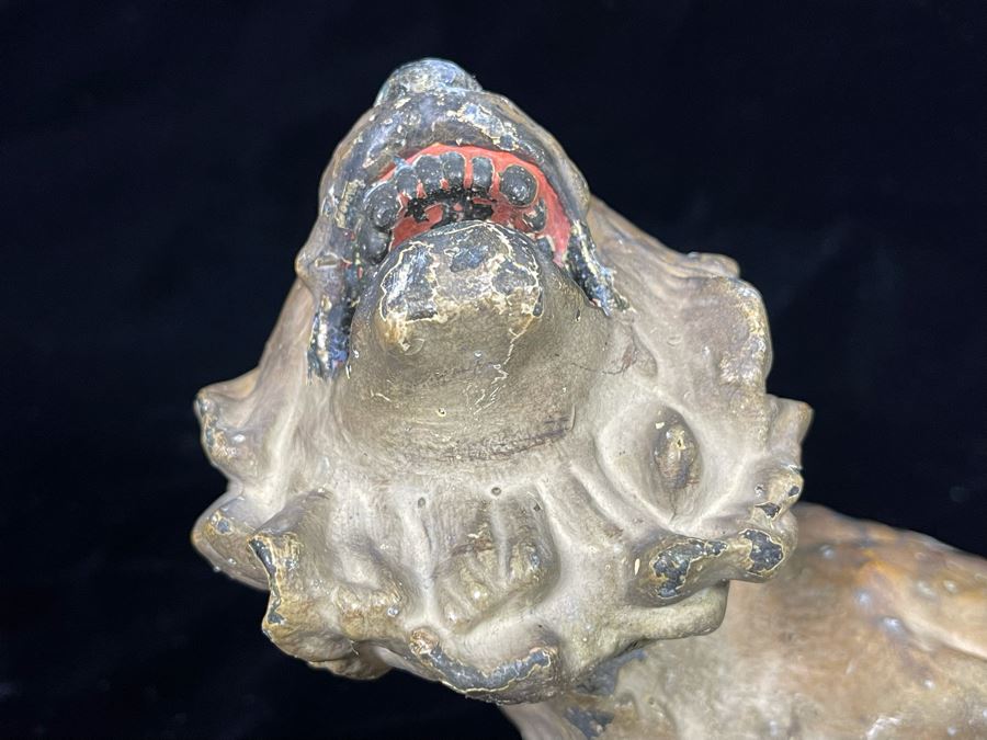 Vintage Hand Painted Asian Metal Tiger Sculpture 12W X 6D X 5.5H [Photo 21]