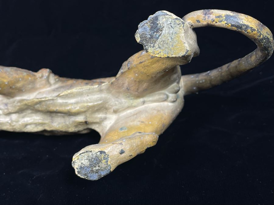 Vintage Hand Painted Asian Metal Tiger Sculpture 12W X 6D X 5.5H [Photo 23]