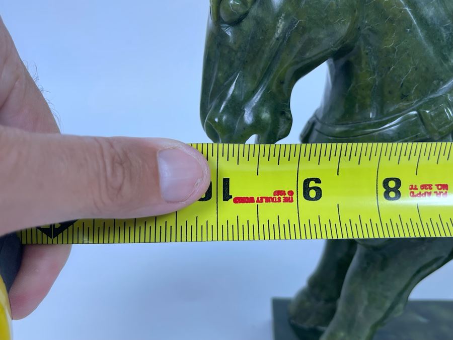 Vintage Chinese Carved Jade Green Stone Tang Style Horse 10W X 3.25D X 9H [Photo 17]