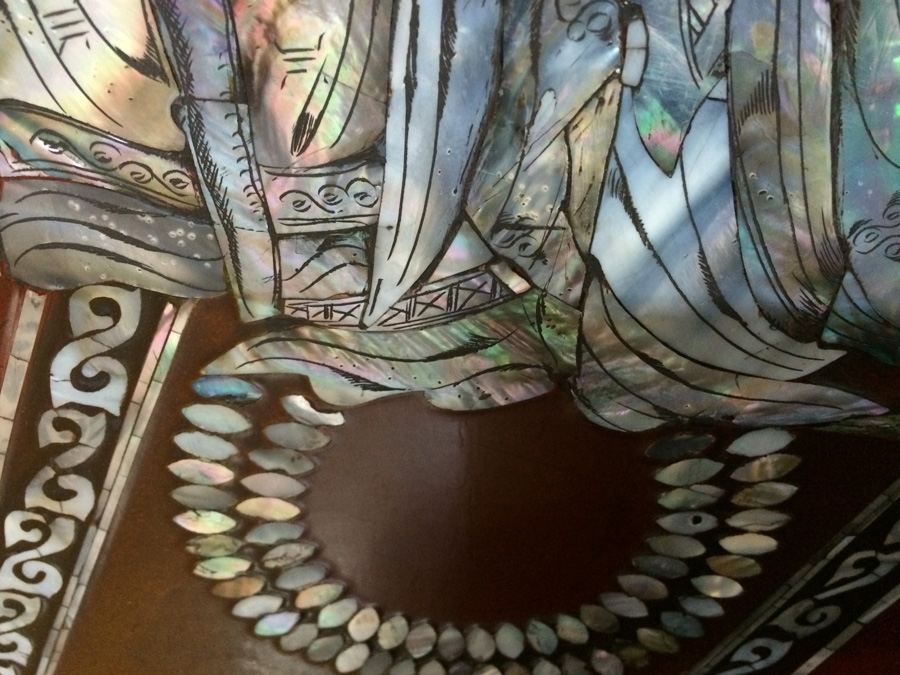 Black Lacquer Asian Mother of Pearl 4 Panel Wall Hangings [Photo 12]