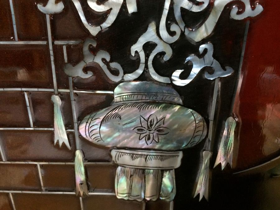 Black Lacquer Asian Mother of Pearl 4 Panel Wall Hangings [Photo 14]