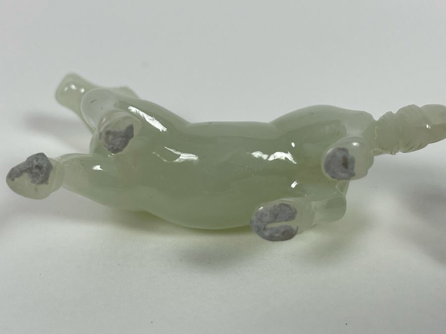 Vintage Chinese Carved Jade Horse On Custom Wooden Stand 3W X 3H [Photo 9]