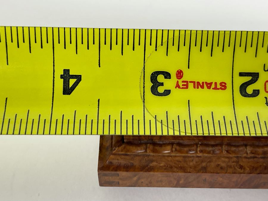 Vintage Signed Chinese Hand Carved Burled Walnut Wood Cricket Insect Cage Box With Sliding Doors And Glass Window Inside (Incredible Amount Of Workmanship) 3.5W X 2D X .75H [Photo 15]