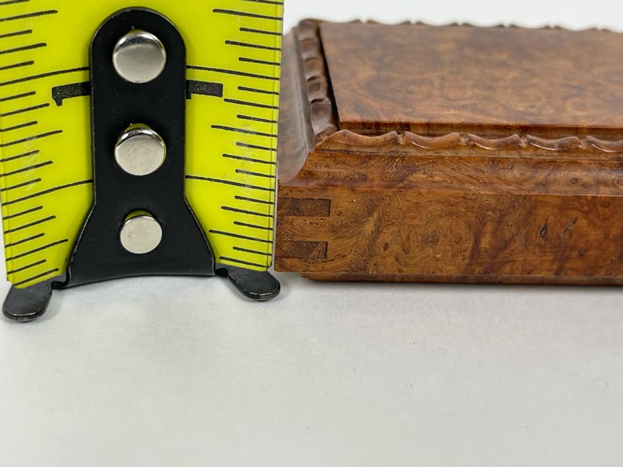 Vintage Signed Chinese Hand Carved Burled Walnut Wood Cricket Insect Cage Box With Sliding Doors And Glass Window Inside (Incredible Amount Of Workmanship) 3.5W X 2D X .75H [Photo 17]