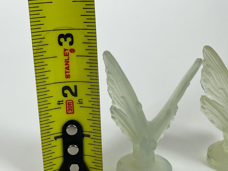 Signed Sabino France Opalescent Glass Butterfly Figurines (Set Of Three) 2.5H [Photo 11]