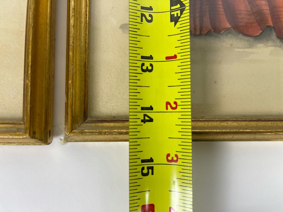 Vintage Pair Of Framed Hand Illustrated Costume Fashion Designs Watercolor Artwork 11 X 14 [Photo 17]