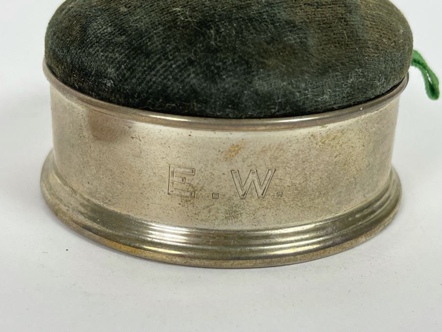 Sterling Silver Pin Cushion Trinket Box 2.5R And Vintage Hand Painted Japanese Lacquer Geisha Hair Pin & Comb Set [Photo 12]