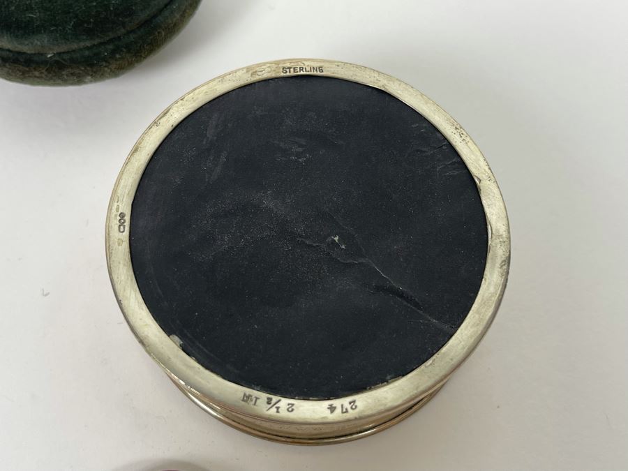 Sterling Silver Pin Cushion Trinket Box 2.5R And Vintage Hand Painted Japanese Lacquer Geisha Hair Pin & Comb Set [Photo 6]