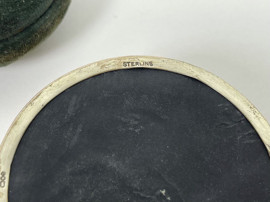 Sterling Silver Pin Cushion Trinket Box 2.5R And Vintage Hand Painted Japanese Lacquer Geisha Hair Pin & Comb Set [Photo 7]