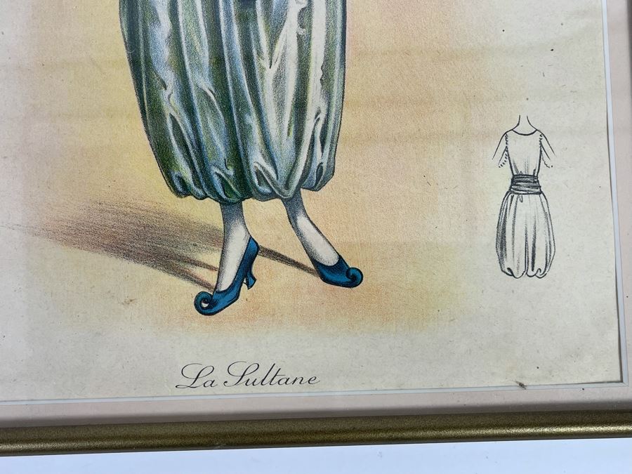 Pair Of Vintage Framed Costume Fashion Design Prints From The Art Deco French Masquerade Costume Album Folio Album De Travestis 10 X 14 Each [Photo 10]