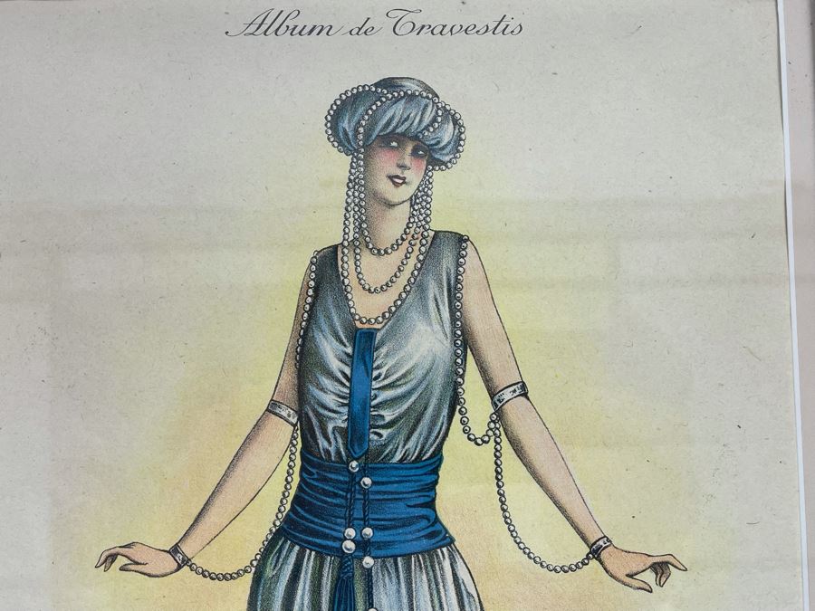 Pair Of Vintage Framed Costume Fashion Design Prints From The Art Deco French Masquerade Costume Album Folio Album De Travestis 10 X 14 Each [Photo 8]