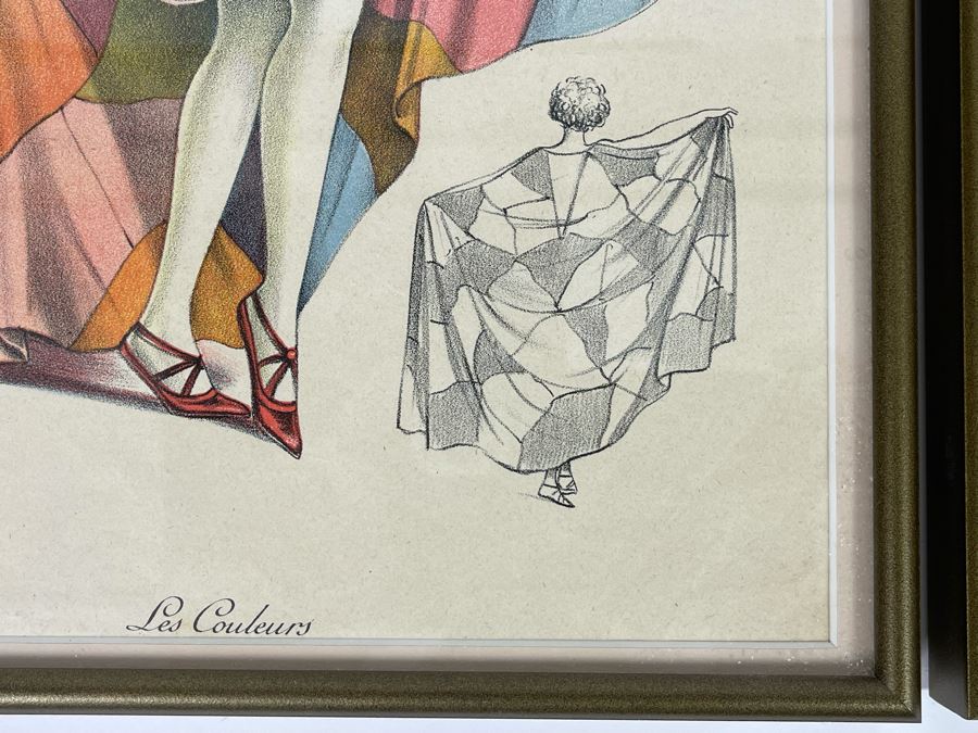Pair Of Vintage Framed Costume Fashion Design Prints From The Art Deco French Masquerade Costume Album Folio Album De Travestis 10 X 14 Each [Photo 6]