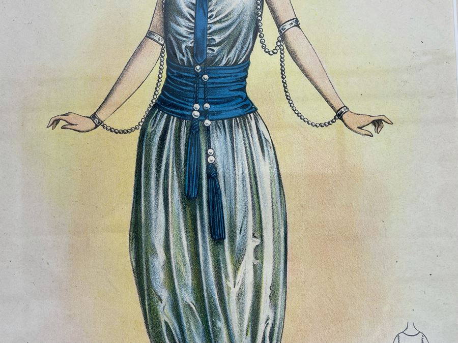 Pair Of Vintage Framed Costume Fashion Design Prints From The Art Deco French Masquerade Costume Album Folio Album De Travestis 10 X 14 Each [Photo 9]