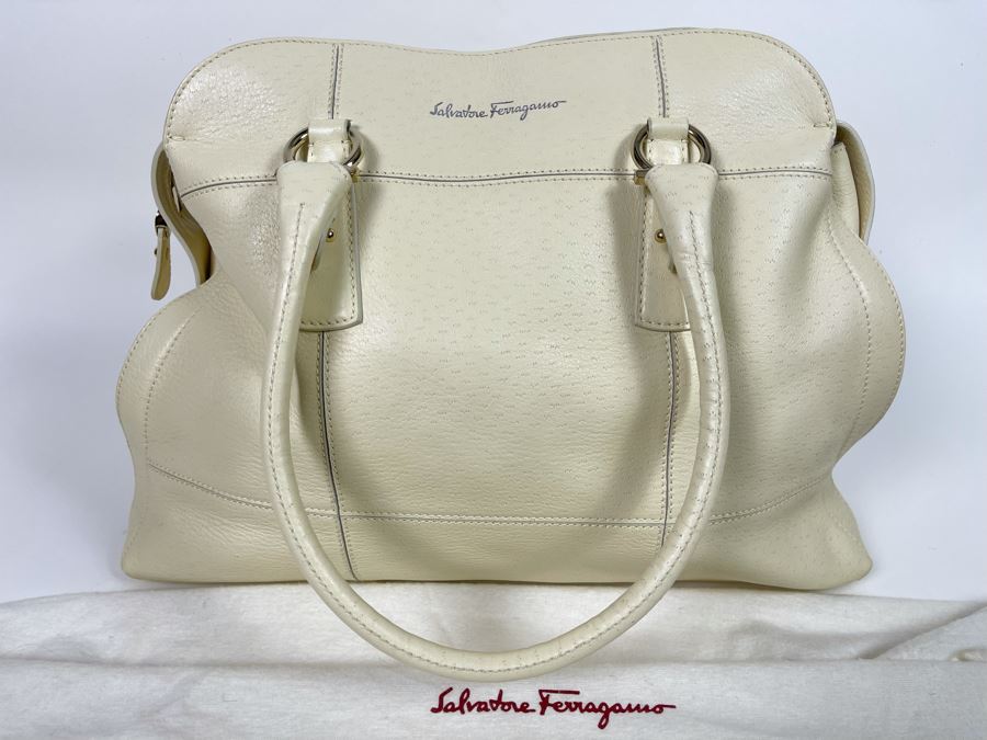 Like New Salvatore Ferragamo Leather Handbag With Dust Cover Made In Italy [Photo 2]
