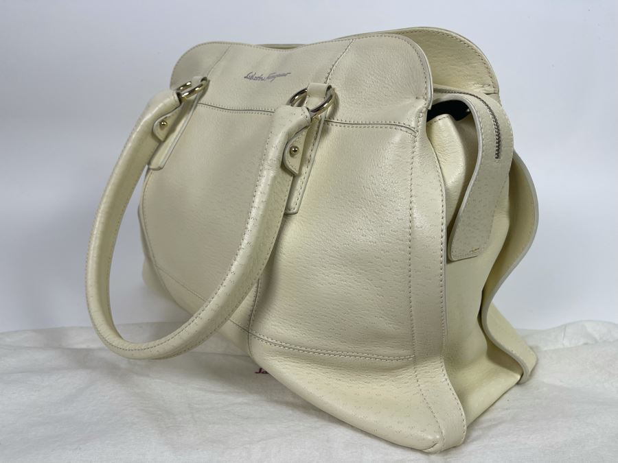 Like New Salvatore Ferragamo Leather Handbag With Dust Cover Made In Italy [Photo 5]