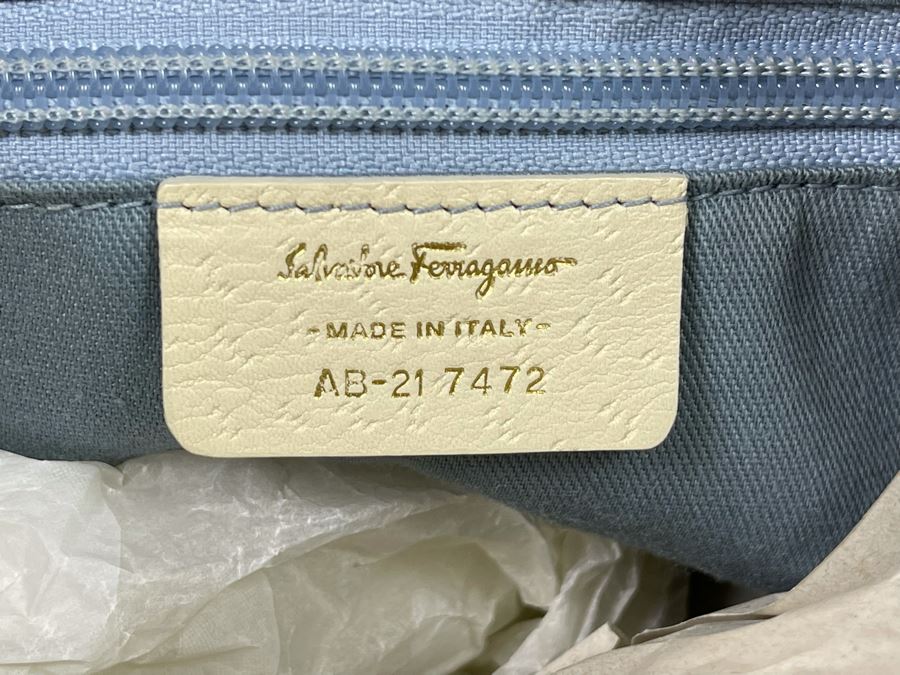 Like New Salvatore Ferragamo Leather Handbag With Dust Cover Made In Italy [Photo 7]