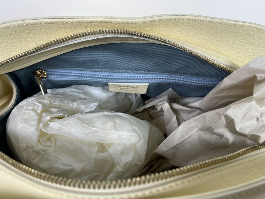 Like New Salvatore Ferragamo Leather Handbag With Dust Cover Made In Italy [Photo 6]