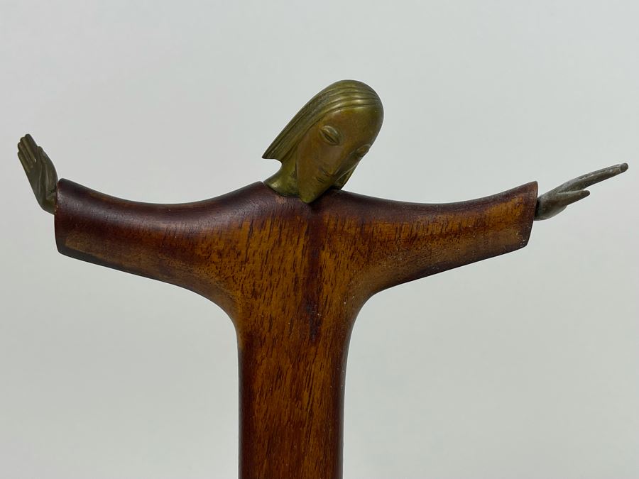 Karl Hagenauer (Austria, 1898–1956) Wein Art Deco Handmade Metal And Wood Jesus Christ Sculpture 9H And Karl Hagenauer Tennis Sculpture Made In Austria [Photo 3]