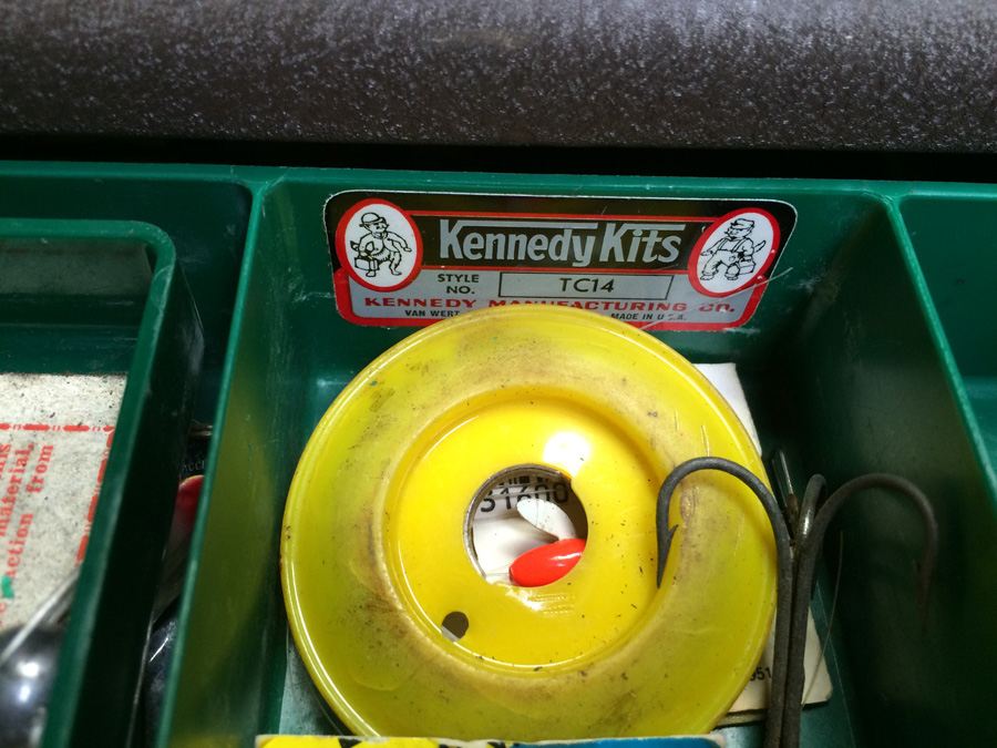 Vintage Metal Kennedy Tackle Box Packed with Vintage Lures and Fishing Equipment [Photo 8]