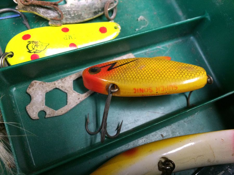 Vintage Metal Kennedy Tackle Box Packed with Vintage Lures and Fishing Equipment [Photo 15]