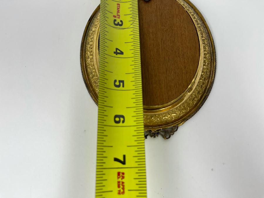 Antique Hand Painted Porcelain Portrait In Stunning Gilded Metal Frame 4.5W X 6.5H [Photo 13]