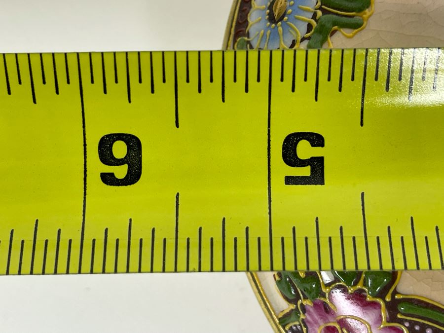 Hand Painted Satsuma Design Porcelain Lidded Box Made In Japan 5.25R [Photo 9]