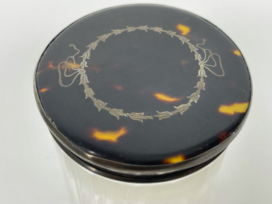 Stunning Inlaid Sterling Silver Lidded Jar 3R X 3H [Photo 5]