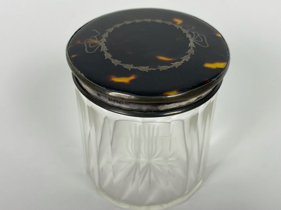 Stunning Inlaid Sterling Silver Lidded Jar 3R X 3H [Photo 2]