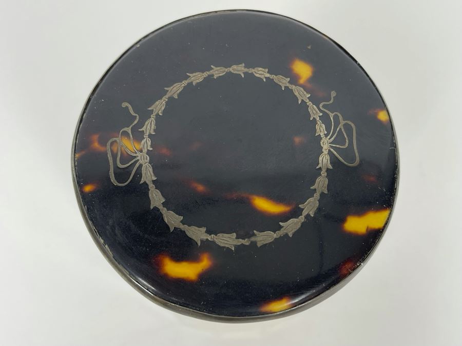 Stunning Inlaid Sterling Silver Lidded Jar 3R X 3H [Photo 4]