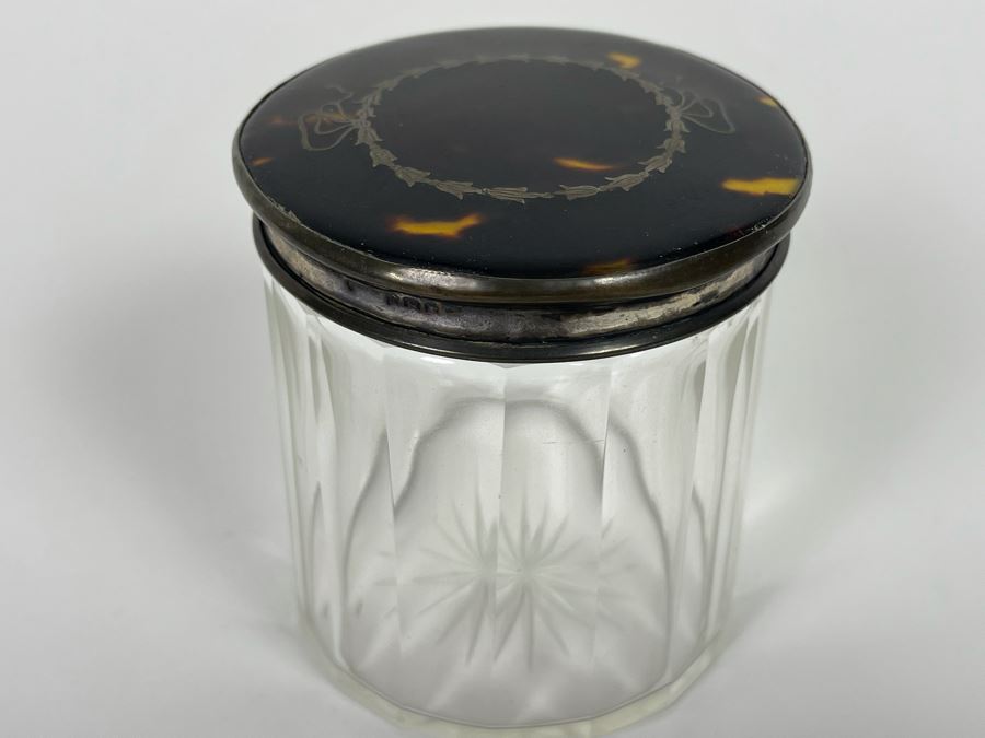 Stunning Inlaid Sterling Silver Lidded Jar 3R X 3H [Photo 3]