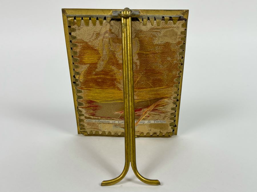 Antique Hand Painted Porcelain Portrait In Old Gilt Metal Frame From Collection Of Comtesse-Remy De Turique 4 X 5 [Photo 11]