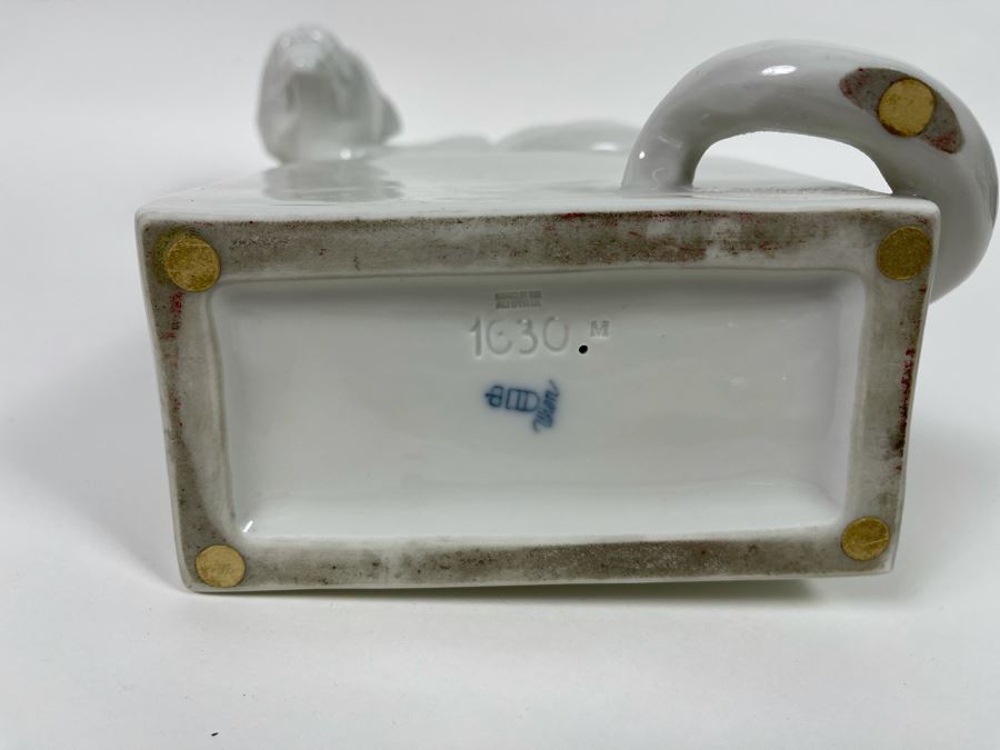 Franz Barwig (1868-1931) Art Deco Large Porcelain Panther On Pedestal Sculpture Made In Austria Wien Signed FB [Photo 11]