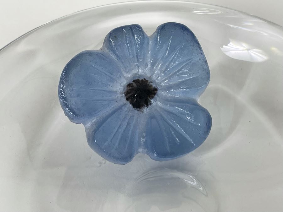 Daum France Crystal Trinket Dish With Flower 5.5W [Photo 3]
