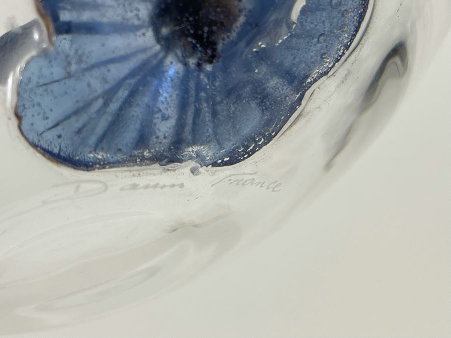 Daum France Crystal Trinket Dish With Flower 5.5W [Photo 4]