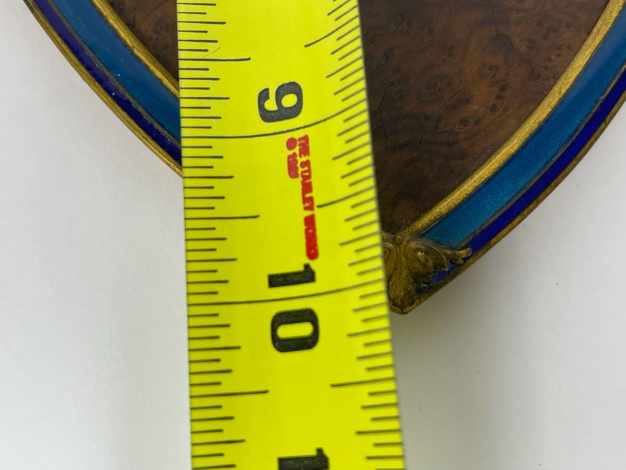 F. Ravaud Toulon Bijoutier Joaillier Catholic Handmade Jesus Christ Crucifix Wall Plaque With Relief Metal, Burled Walnut And Enamel 6W X 10H [Photo 14]