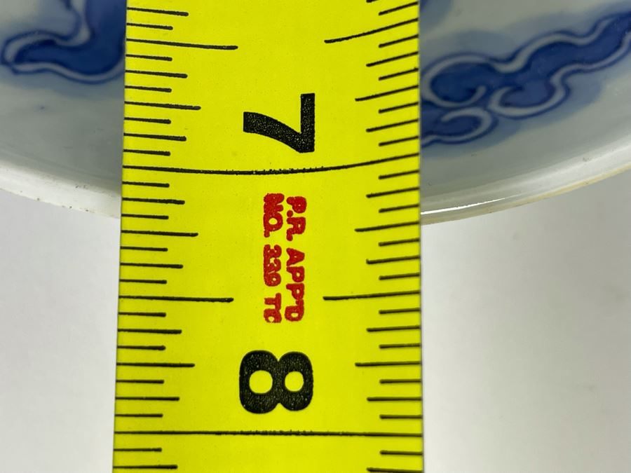 Pair Of Antique Signed Blue And White Chinese Porcelain Dragon Bowls - See Photos For Minor Chips 7.25R [Photo 15]