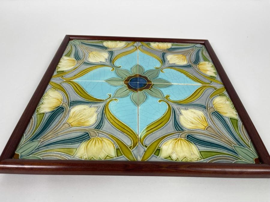 Antique Tiles Wall Hanging Displayed In Wooden Frame 13 X 13 [Photo 6]
