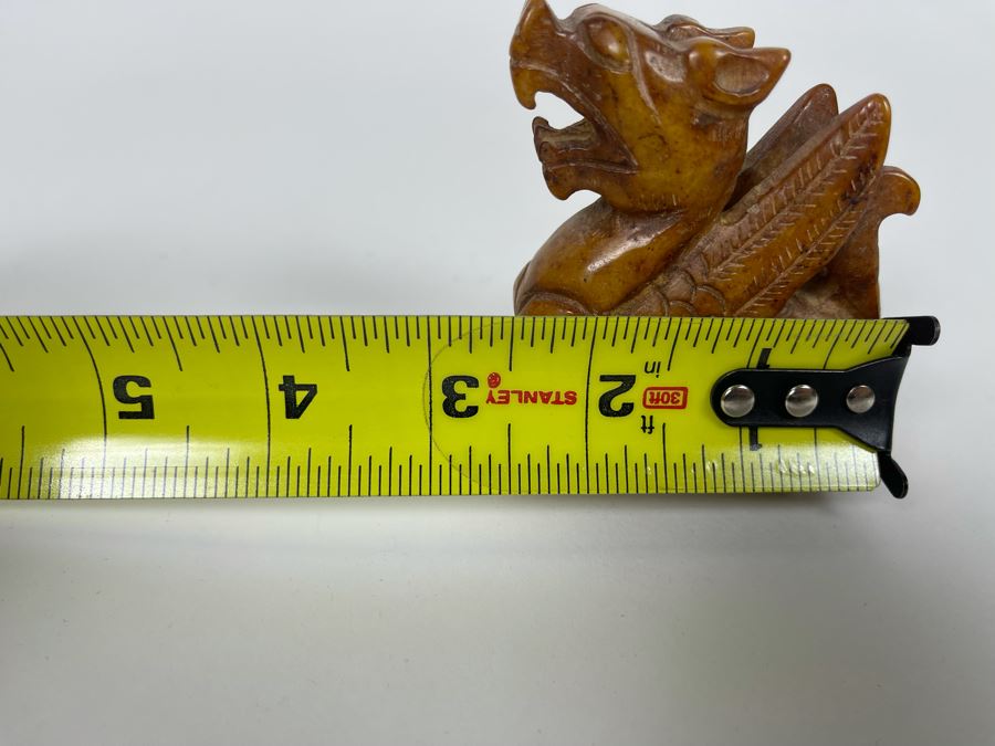 Old Chinese Carved Brown Stone Of Mythical Winged Animal 2.5W X 1.25D X 3H [Photo 10]