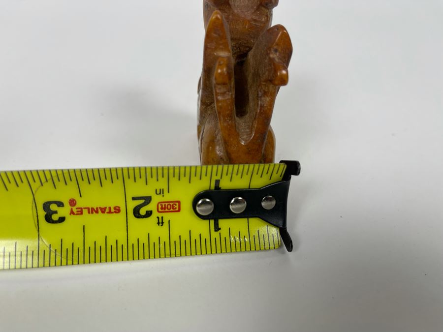 Old Chinese Carved Brown Stone Of Mythical Winged Animal 2.5W X 1.25D X 3H [Photo 12]