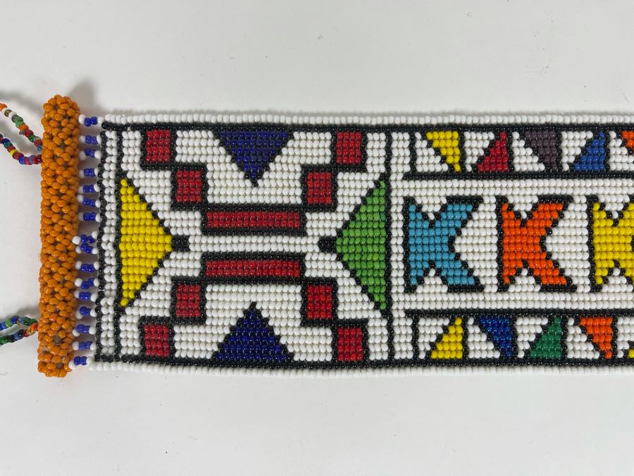 Pair Of African Beaded Wall Hangings 24L And 21L [Photo 4]