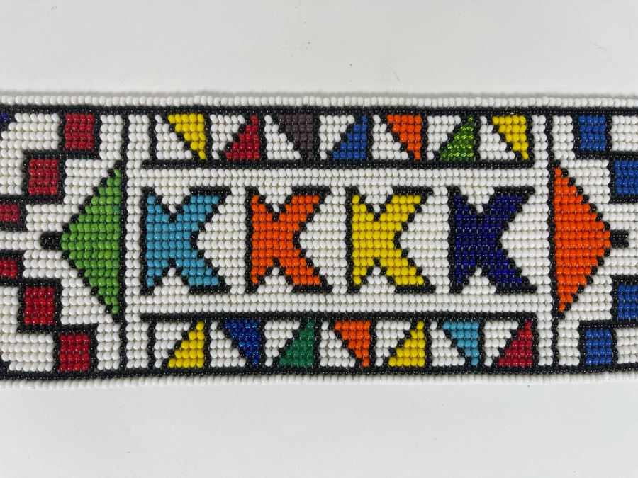 Pair Of African Beaded Wall Hangings 24L And 21L [Photo 5]