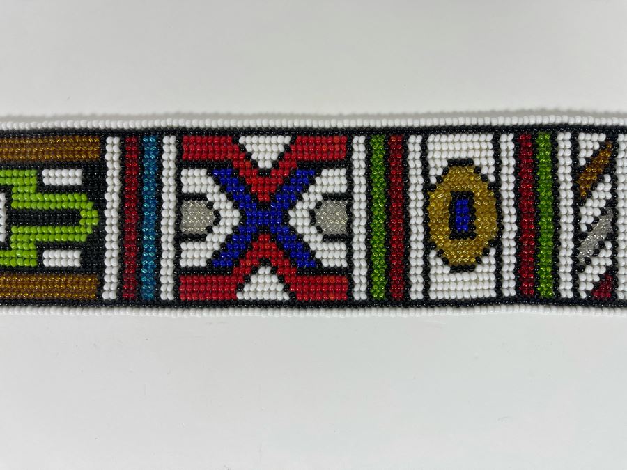 Pair Of African Beaded Wall Hangings 24L And 21L [Photo 10]