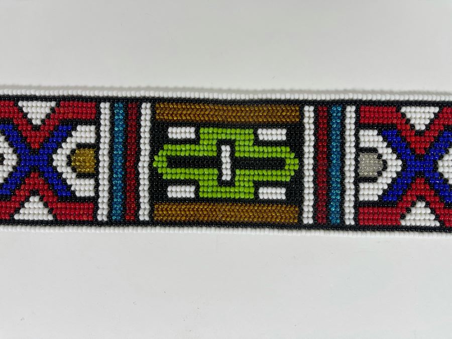 Pair Of African Beaded Wall Hangings 24L And 21L [Photo 9]